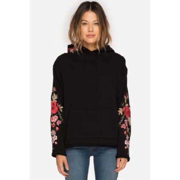 Johnny Was Meri Black Embroidered Hoodie Small NEW - Picture 1 of 3